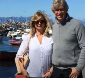 Carola Pucci with her husband Manuel Pellegrini.